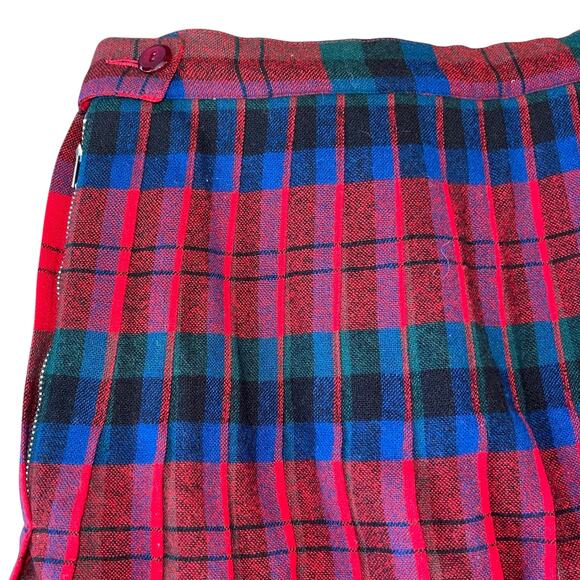 Pendleton Vintage Plaid Wool Skirt Turnabout 50s Pleated ReversibleRetro - Picture 3 of 10